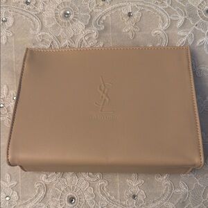 YSL Beauté Tan Cosmetic Bag/Clutch